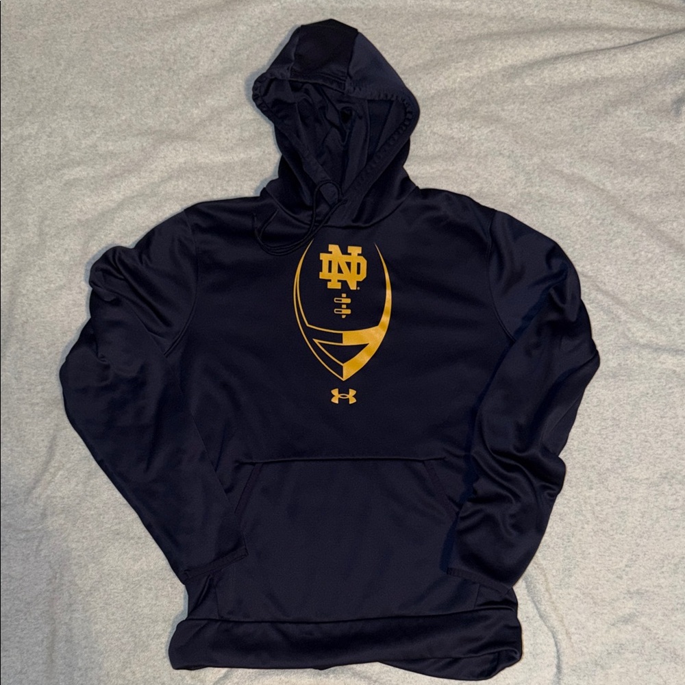 Notre Dame Football Under Armour Hoodie - Navy, L